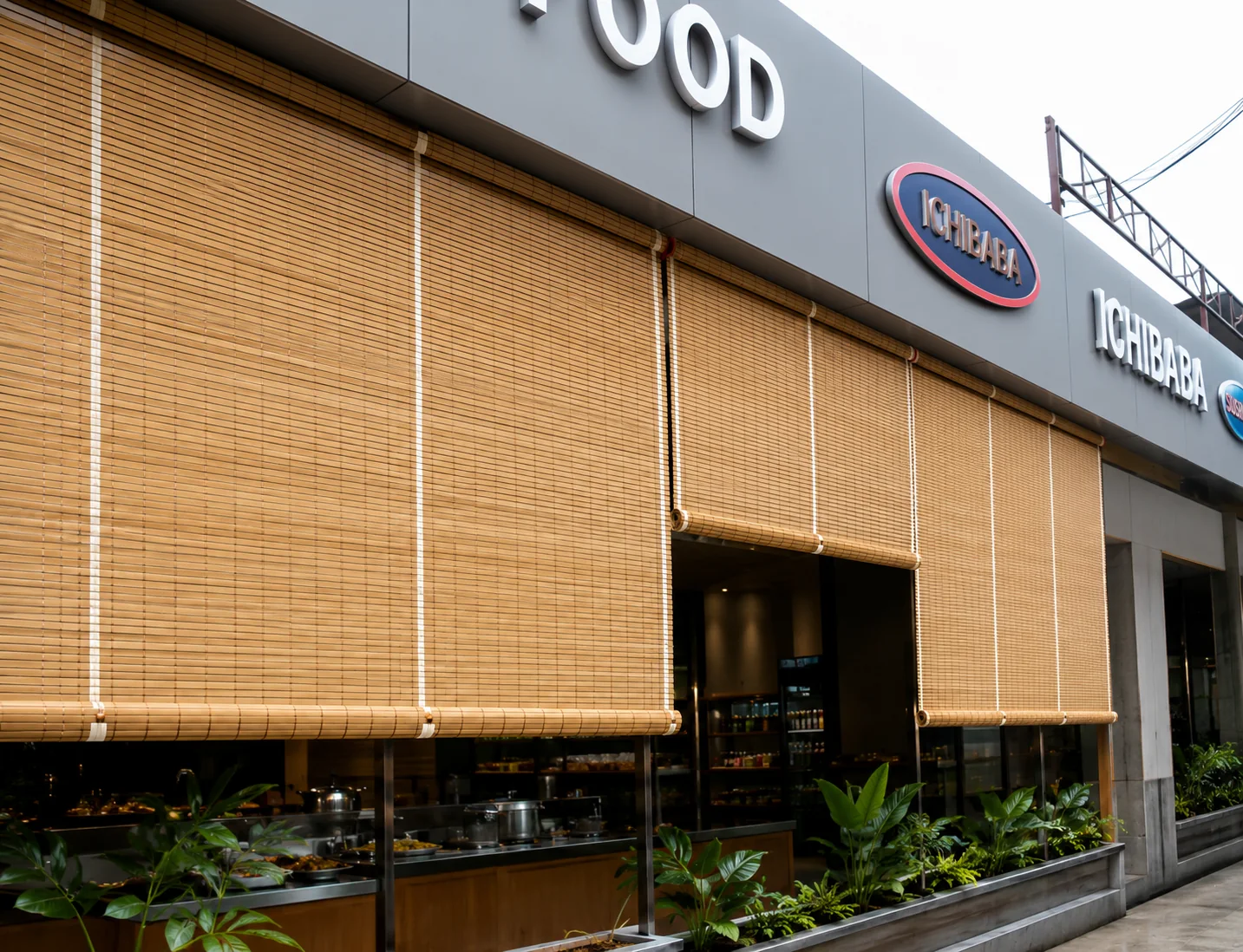 Outdoor blinds for commercial spaces